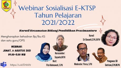 KKKS Kecamatan Pracimantoro Gelar Webinar Panduan Pembuatan e-KTSP 2021/2022