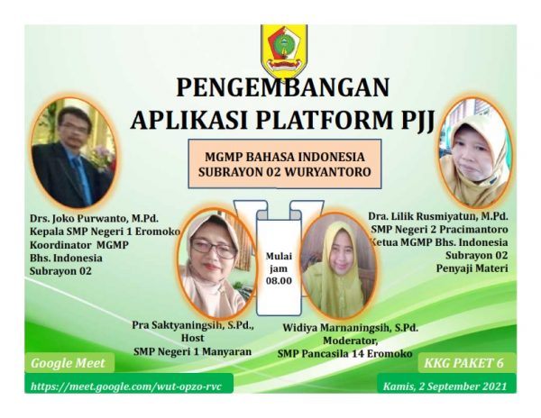 MGMP Bahasa Indonesia Subrayon 02 Kupas Pengembangan Aplikasi Platform PJJ
