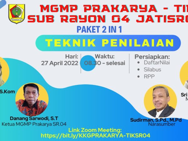 MGMP Prakarya dan TIK SR 04 Jatisrono Gelar KKG Teknik Penilaian
